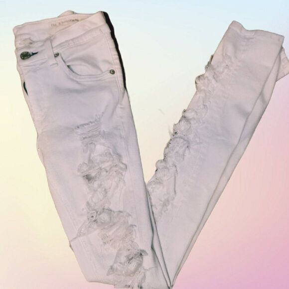Rag & Bone White Thrash Destroyed Skinny sz 24 - Picture 4 of 8